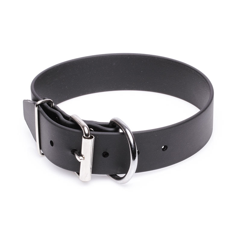 Extra Wide Black Biothane Amstaff Collar