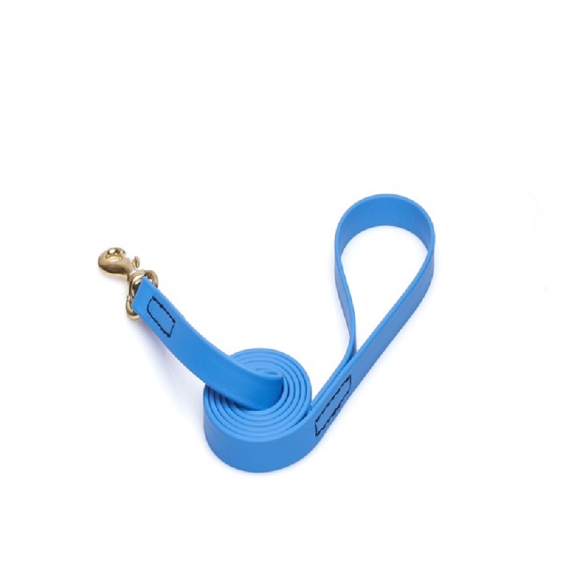 Blue Waterproof Amstaff Leash Made of Biothane