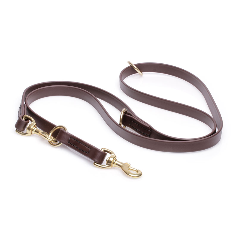 Multipurpose Brown Biothane Amstaff Leash for over 7 Different Activities