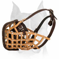 Durable Everyday Leather Muzzle For Amstaff