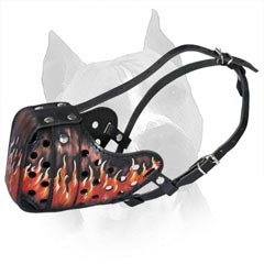 Bright Decorative Leather Dog Muzzle