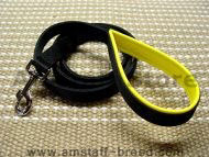 Nylon dog leash with support material on the handle Nylon dog leash with support material on the handle